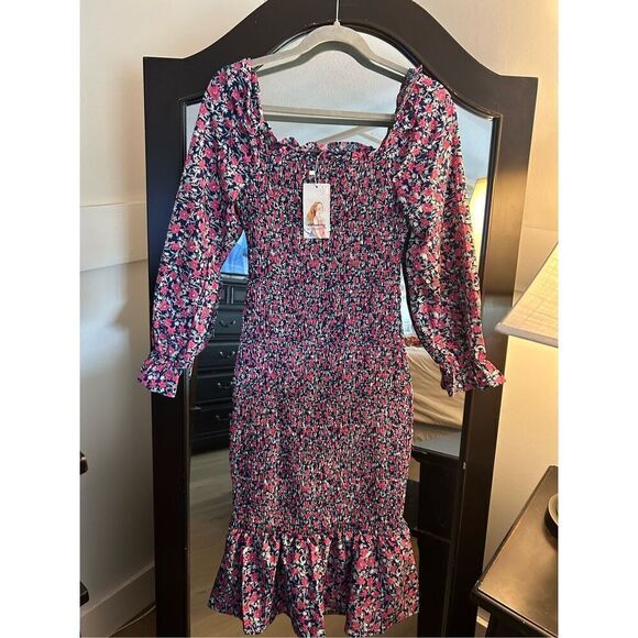 NEW PRETTYGARDEN Square Neck Ruffle Mermaid Smocked Dress M - Picture 6 of 6